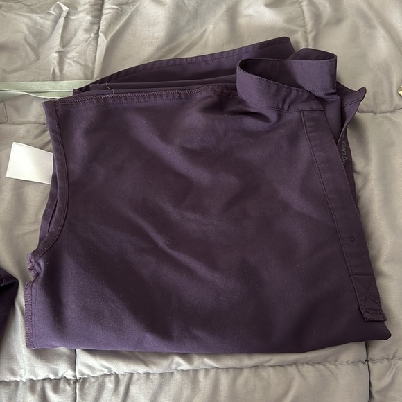 Figs scrubs, joggers and oversized scrub top in deep plum purple. - Picture 3 of 3